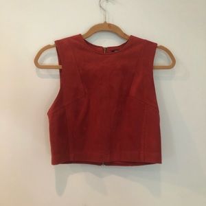 Burnt Orange Suede Crop Top